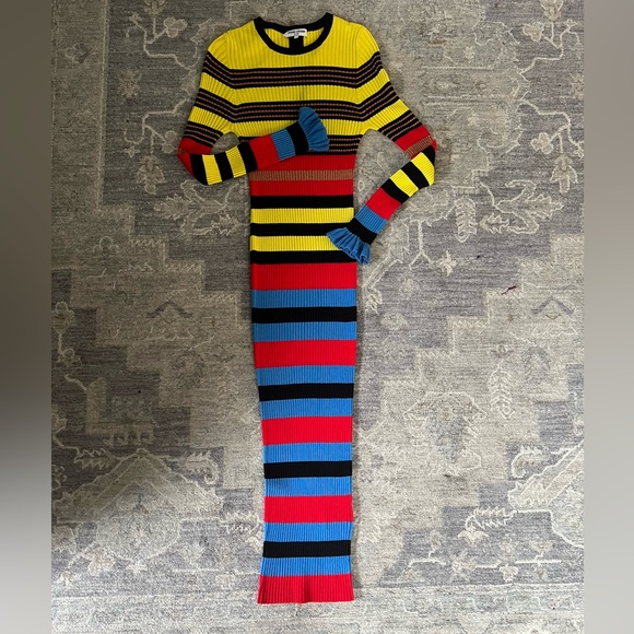 Opening Cermony Rib Knit Primary Color Metallic Dress - Picture 8 of 10